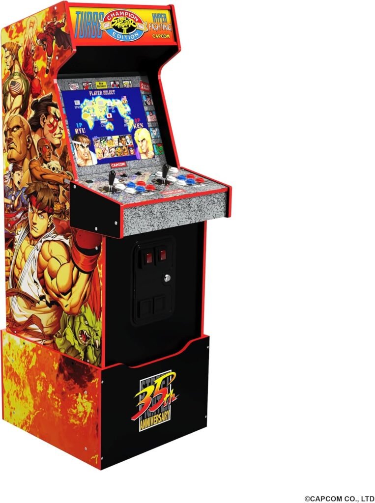 Máquina Arcade Street Fighter II Capcom Legacy | 14 Juegos, WiFi y Mueble Completo (Yoga Flame Edition)