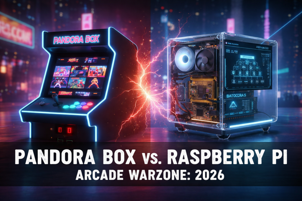 Comparativa Pandora Box vs Raspberry Pi para máquina arcade retro con sistema Batocera en 2026