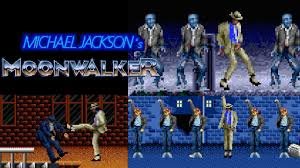 Imagen del videojuego Michael Jackson Moonwalker para Sega Genesis / Mega Drive, mostrando escenas clásicas del gameplay en estilo arcade 16 bits. Se observan animaciones icónicas del personaje inspirado en Michael Jackson realizando movimientos de baile y combate, junto al logotipo oficial del juego. Captura ideal para artículos sobre videojuegos retro de los años 90, análisis de Moonwalker en Sega, historia del videojuego de Michael Jackson y comparativas de clásicos arcade.