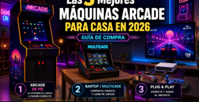 Las 3 mejores máquinas arcade para casa en 2026 con recreativa de pie, bartop multicade y sistema plug and play