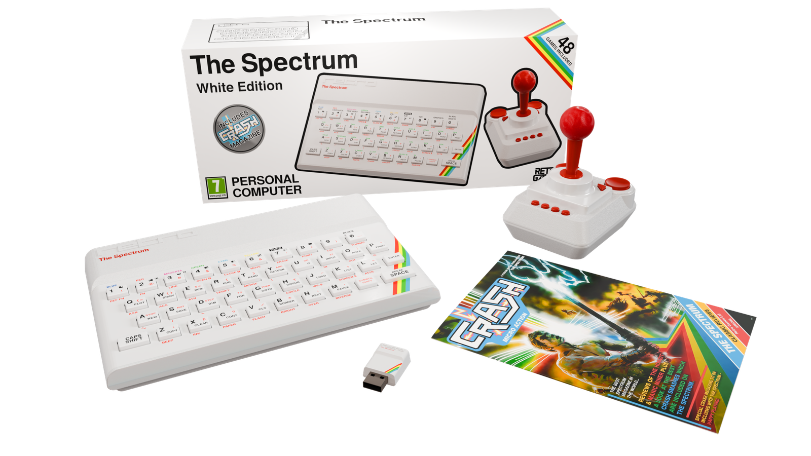 The Spectrum White Edition oficial en acabado blanco inspirado en el ZX Spectrum