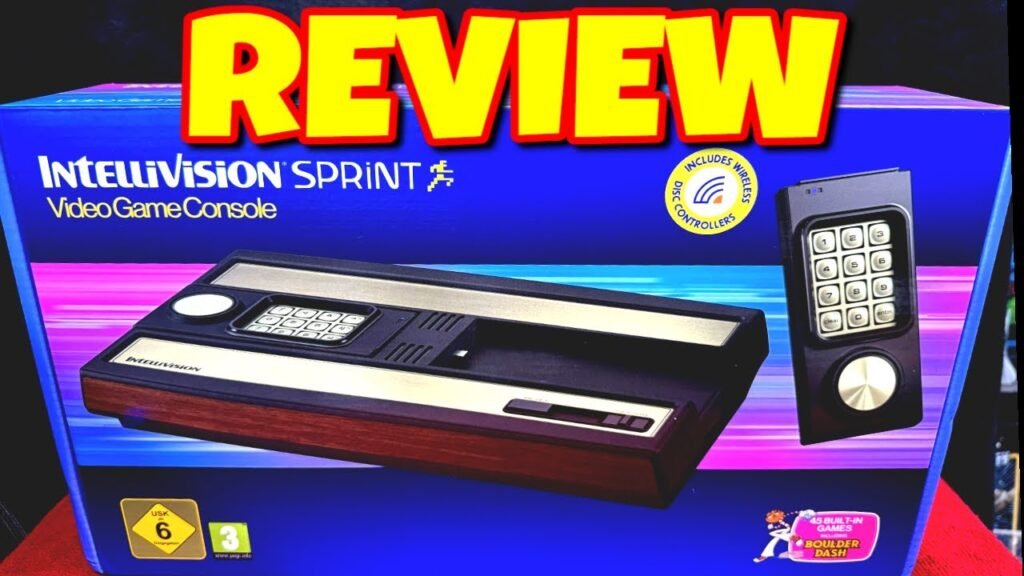Intellivision Sprint con mandos de disco y overlays